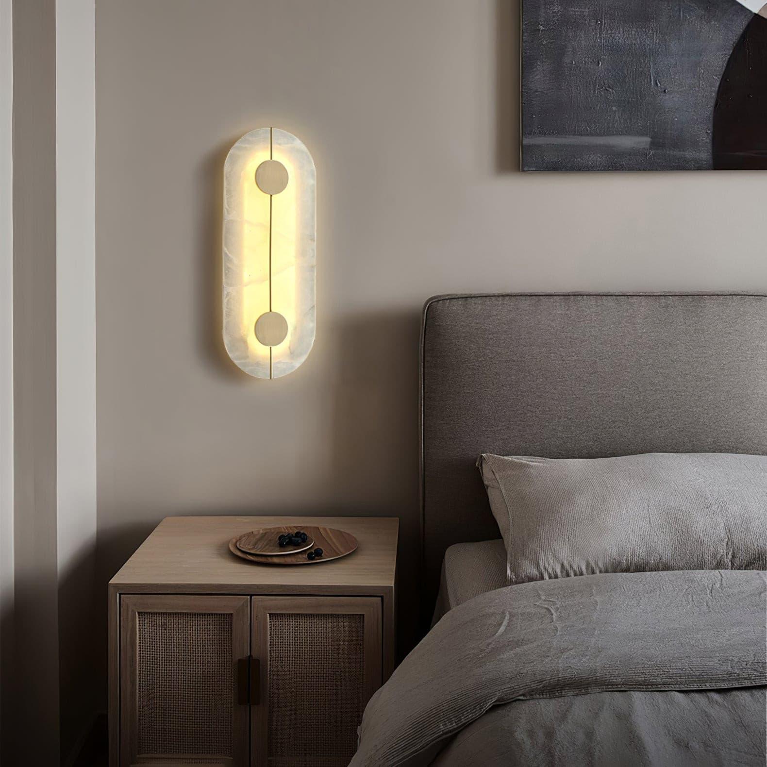Artistic Alabaster Wall Light, Hardwired Wall Sconce, detail 16