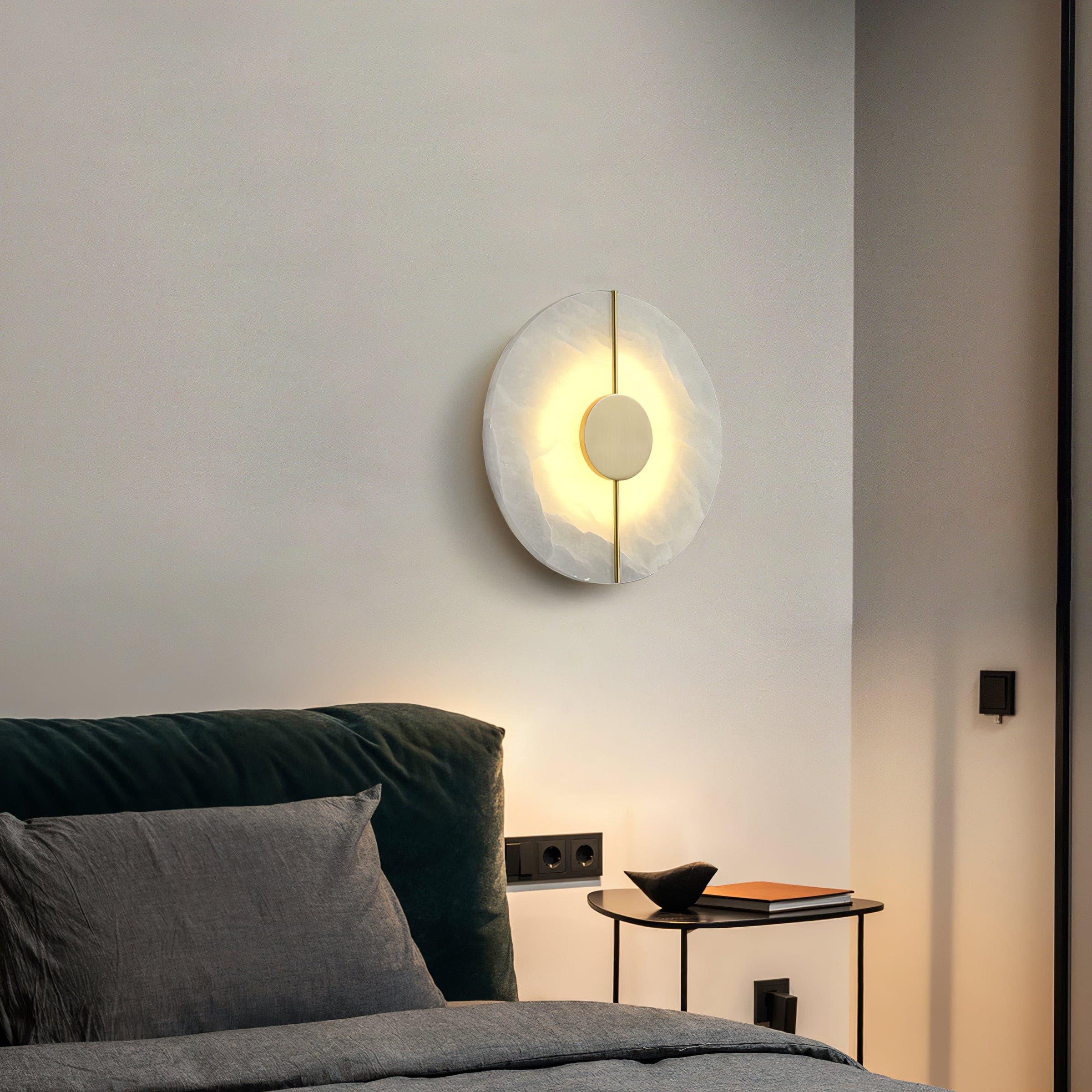 Artistic Alabaster Wall Light, Hardwired Wall Sconce, detail 3