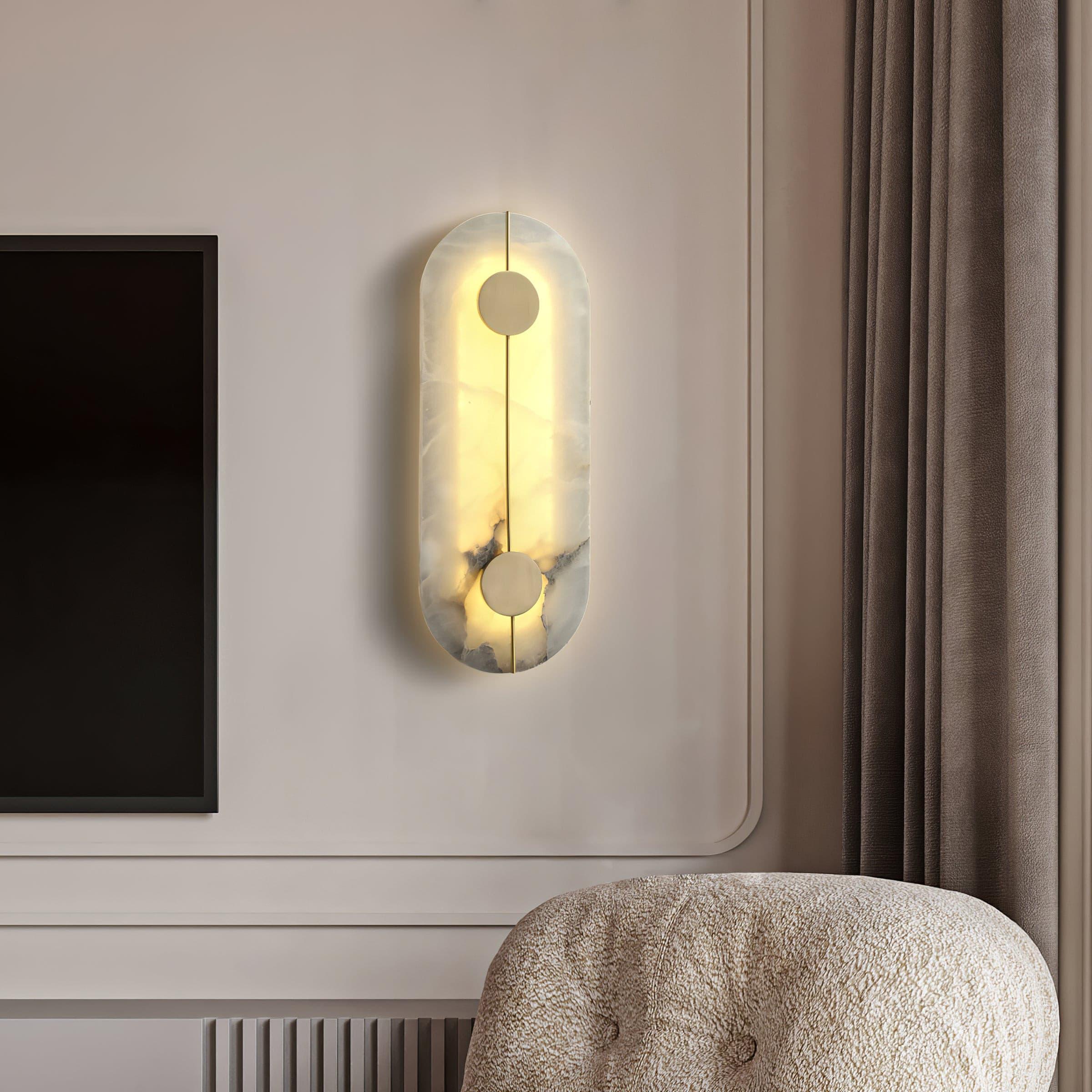 Artistic Alabaster Wall Light, Hardwired Wall Sconce, detail 15