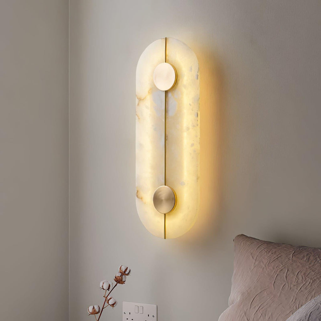 Artistic Alabaster Wall Light, Hardwired Wall Sconce, detail 11