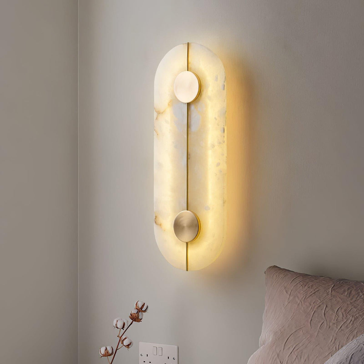 Artistic Alabaster Wall Light, Hardwired Wall Sconce, detail 11