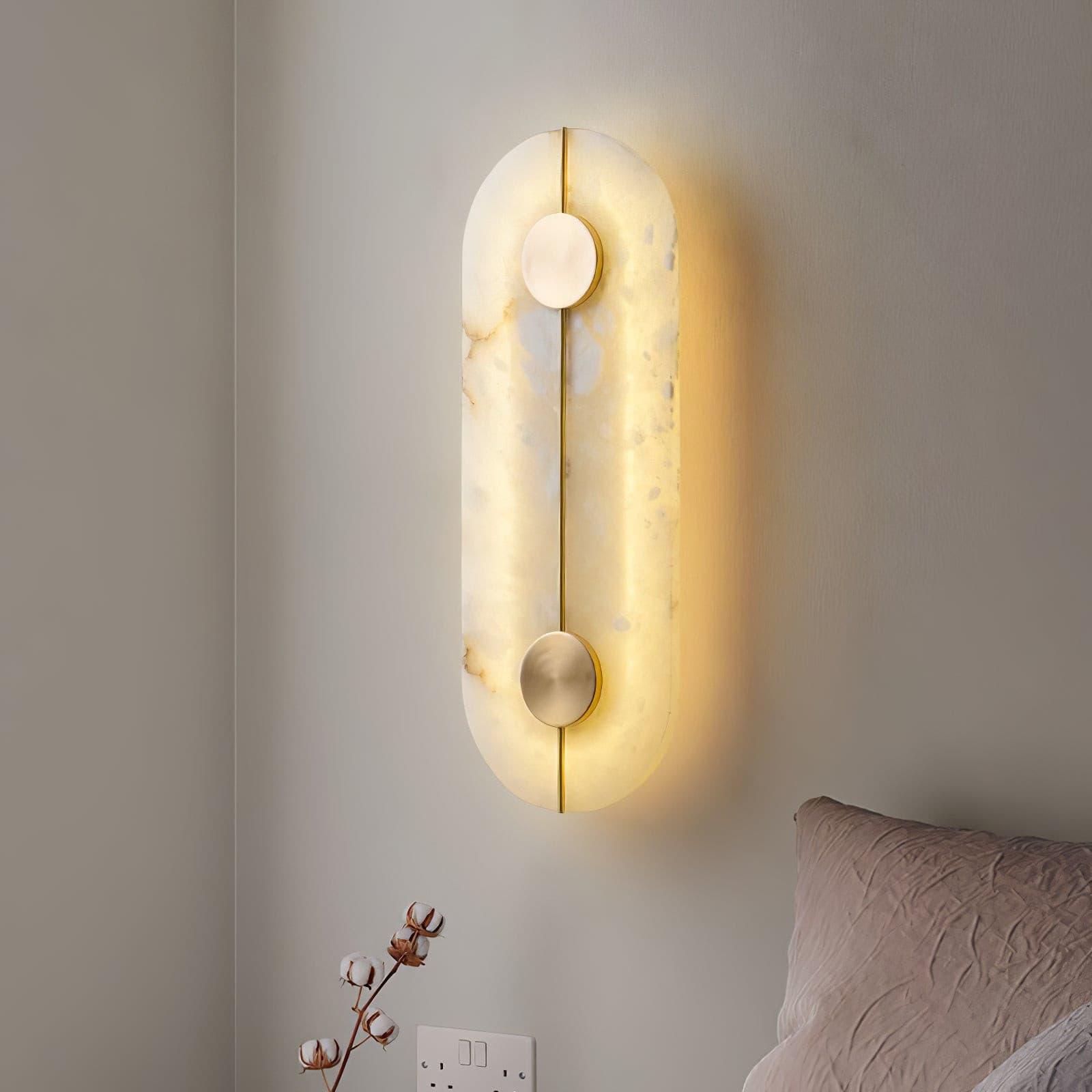 Artistic Alabaster Wall Light, Hardwired Wall Sconce, detail 11
