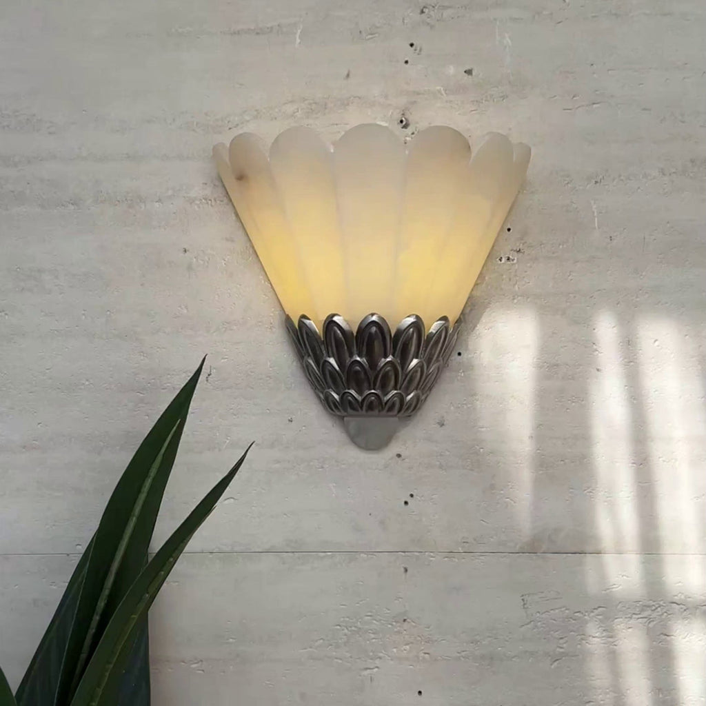 Artoria Petal Alabaster Wall Light - Dia 31cm x H 28cm Alabaster, Hardwired Wall Sconce, detail 19