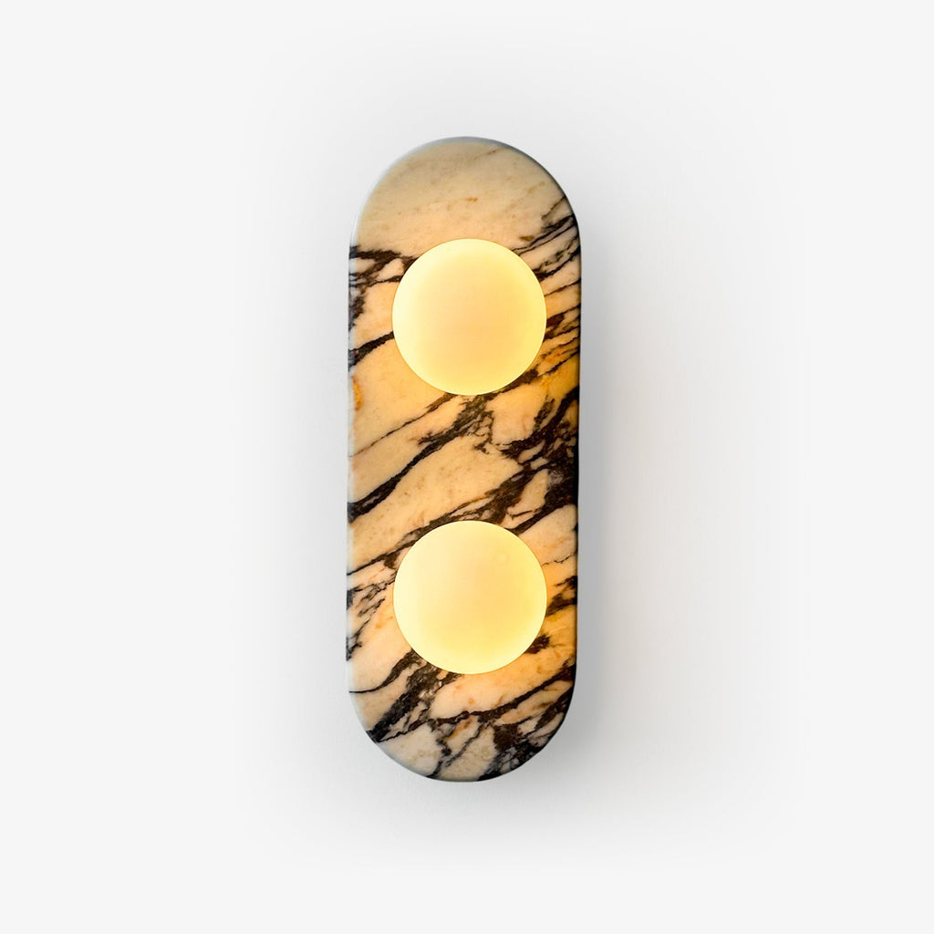 Asteria Wall Light, Hardwired Wall Sconce, Marble, Dia 16cm x H 44cm