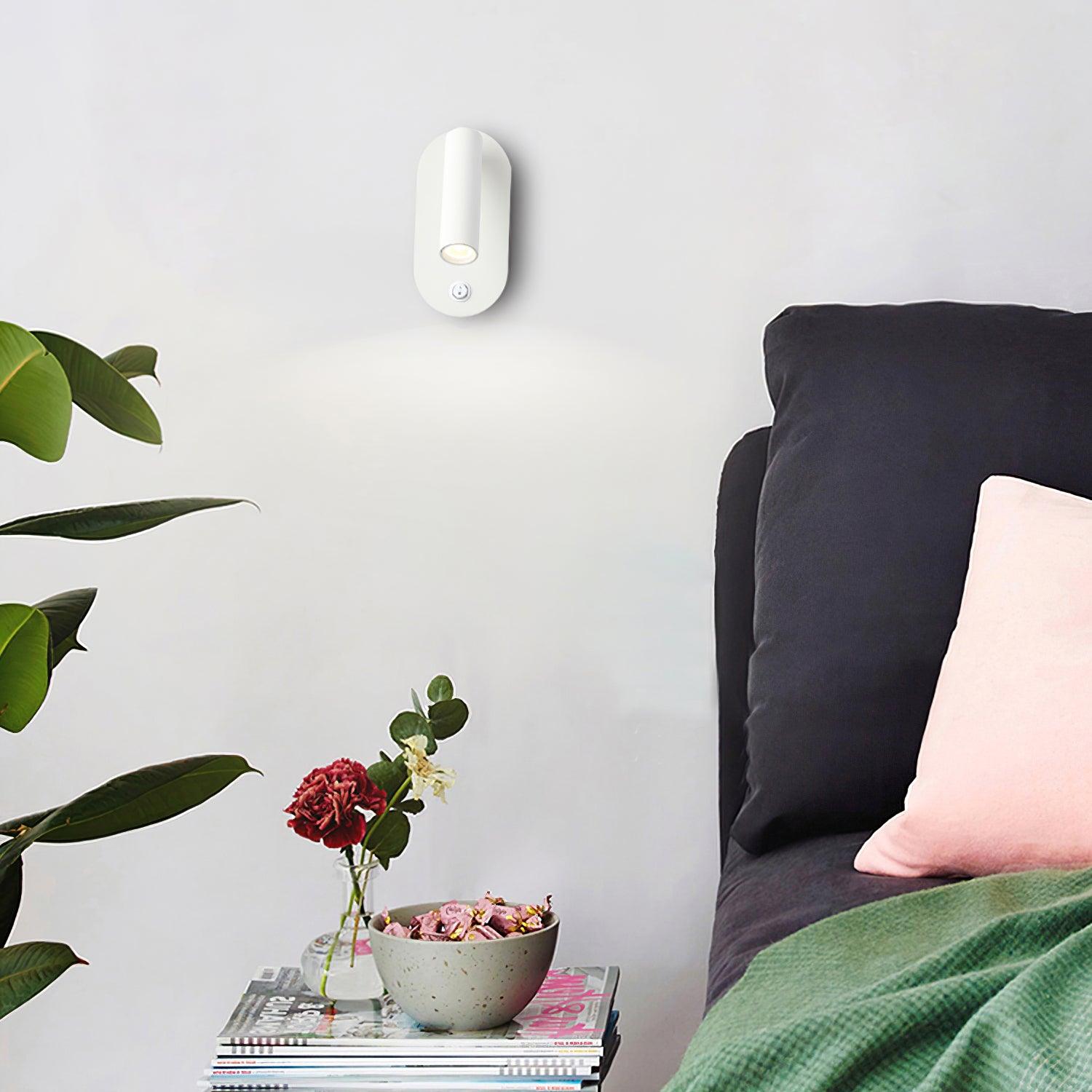 Enna Surface Wall Fixture With USB 3", Bedroom Wall Sconce, detail 6