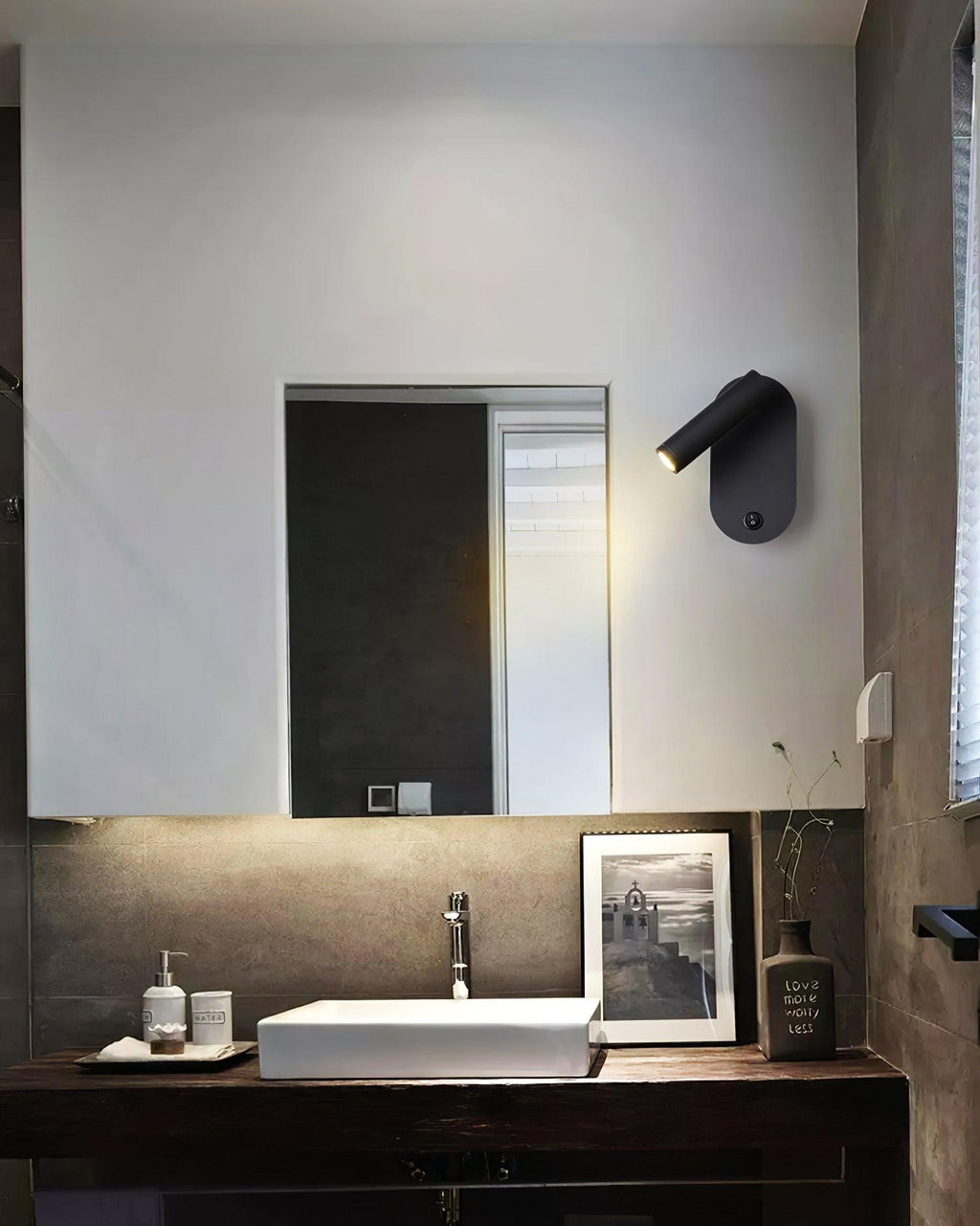 Enna Surface Wall Fixture With USB 3", Bedroom Wall Sconce, detail 9