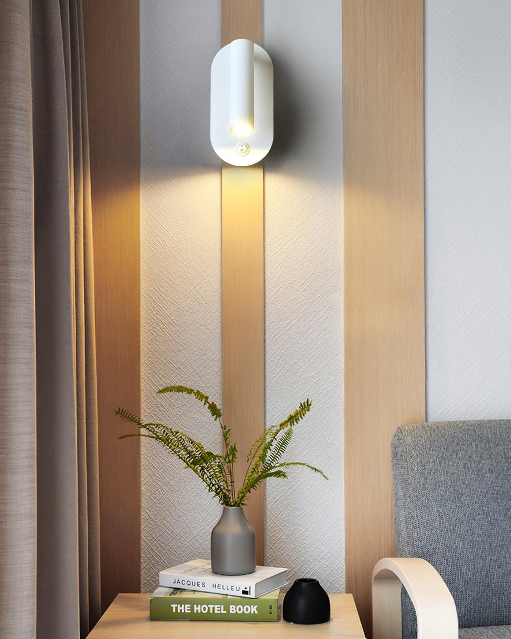 Enna Surface Wall Fixture With USB 3", Bedroom Wall Sconce, detail 10
