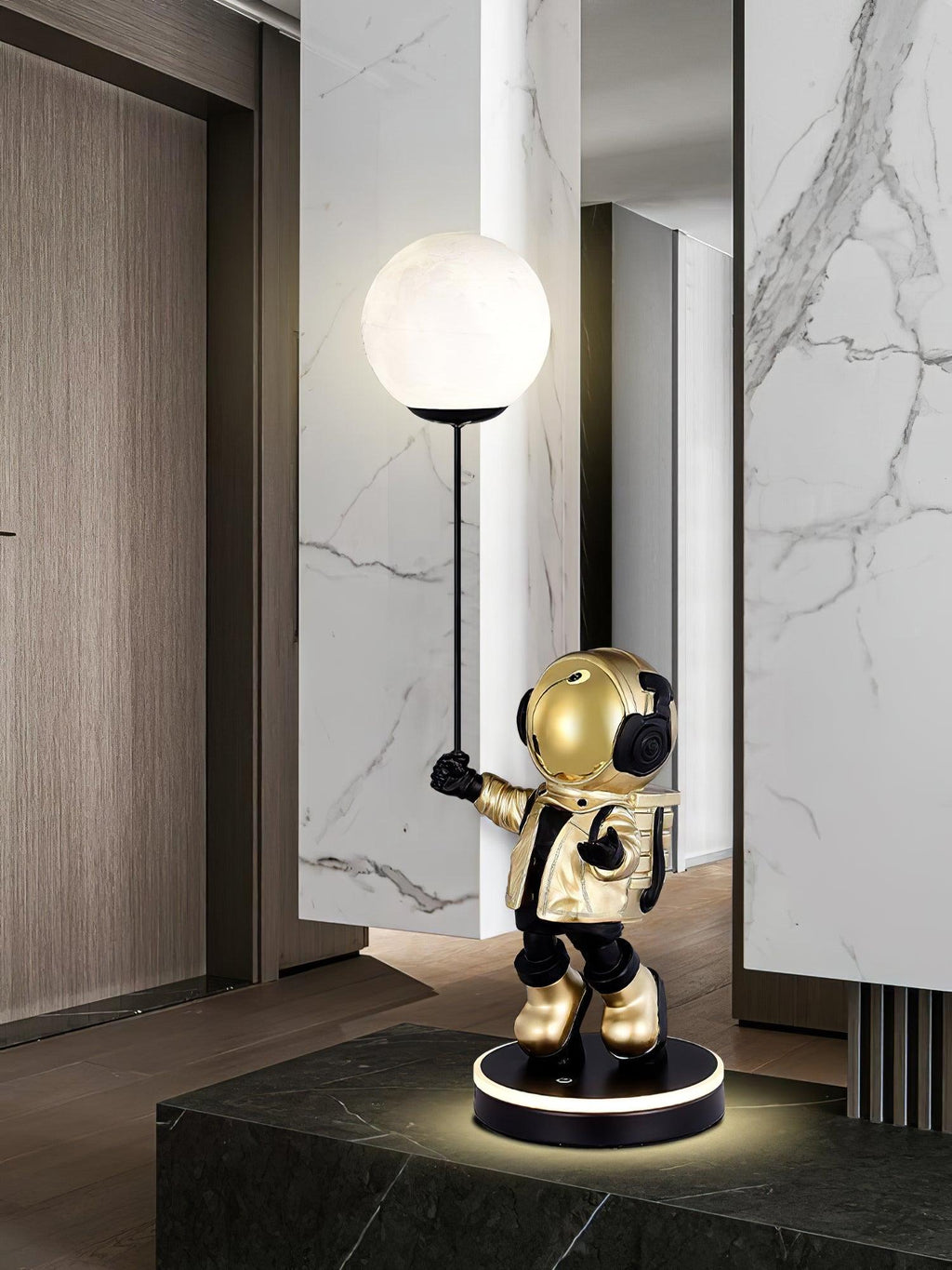 Resin Astronaut and Planet Lamp, Bedside Table Lamp, detail 9
