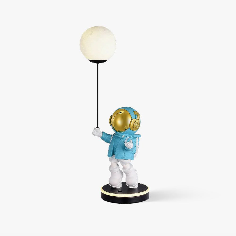 Resin Astronaut and Planet Lamp, Bedside Table Lamp, detail 2