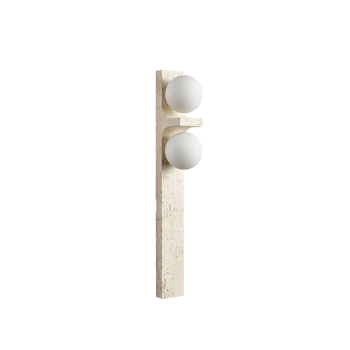 Asymmetrical Travertine Wall Light, Hardwired Wall Sconce, detail 7
