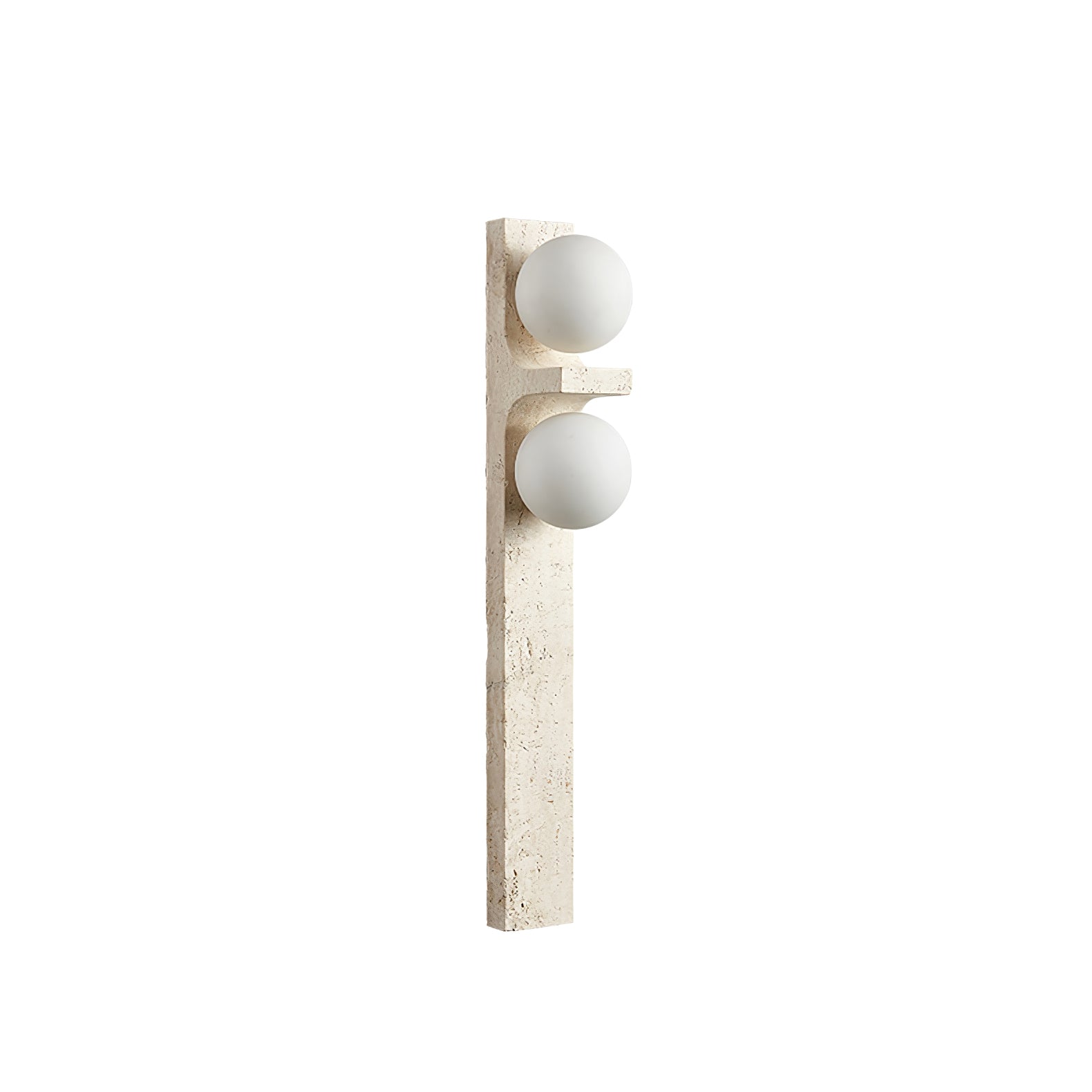 Asymmetrical Travertine Wall Light, Hardwired Wall Sconce, detail 7