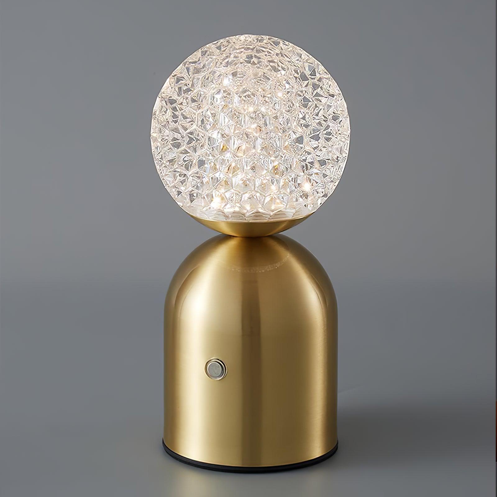 Atlas Built-in Battery Table Light, Bedside Table Lamp, Brass, ∅ 3.5″ x H 7.4″