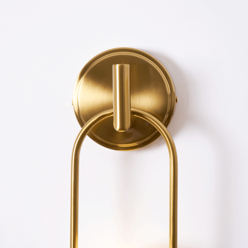 Aurea Brass Wall Light, Hardwired Wall Sconce, detail 26