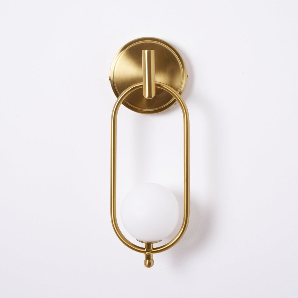Aurea Brass Wall Light, Hardwired Wall Sconce, detail 45