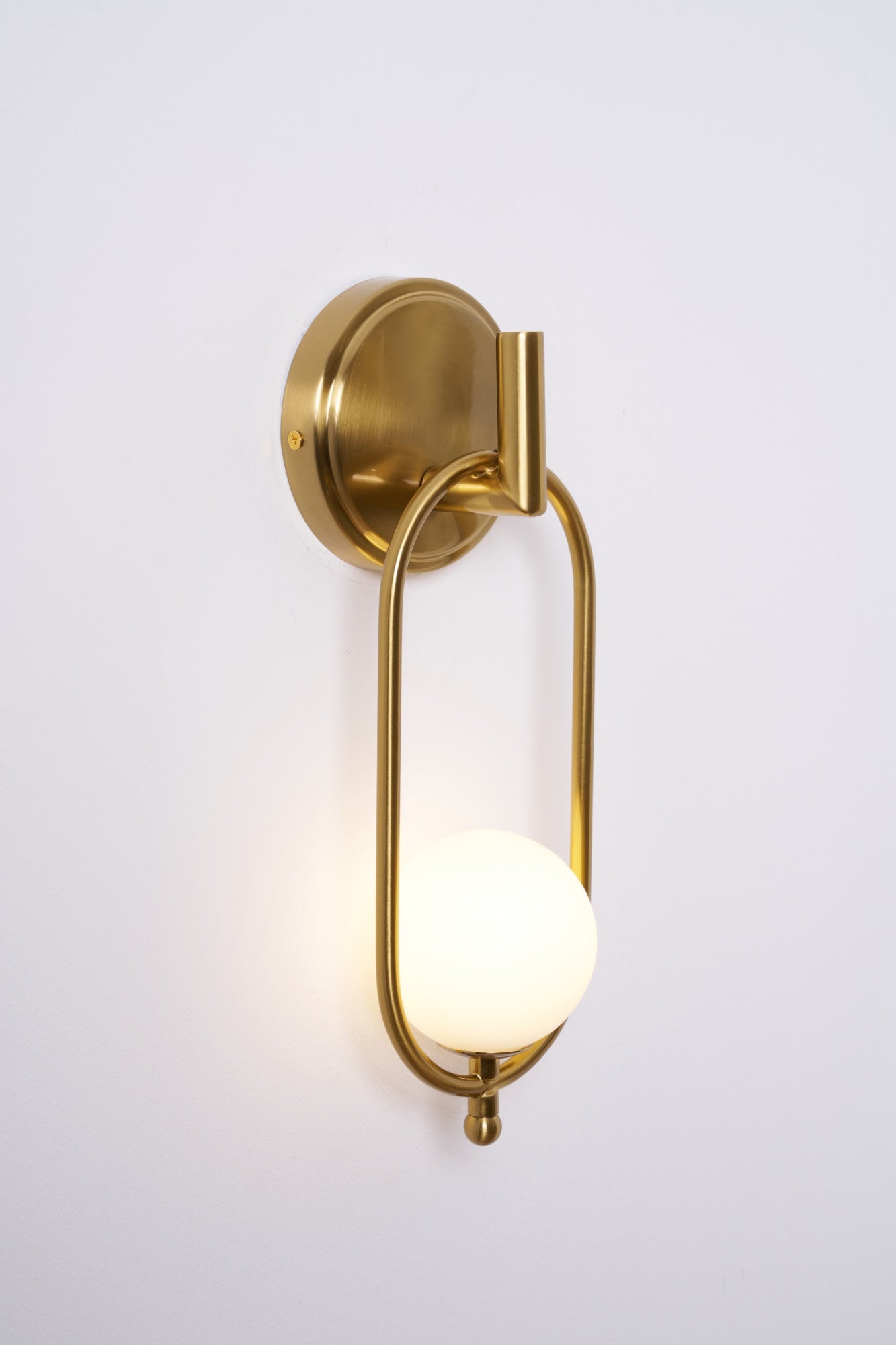 Aurea Brass Wall Light, Hardwired Wall Sconce, detail 46