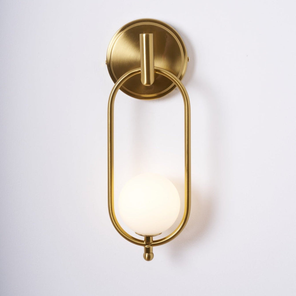 Aurea Brass Wall Light, Hardwired Wall Sconce, detail 29