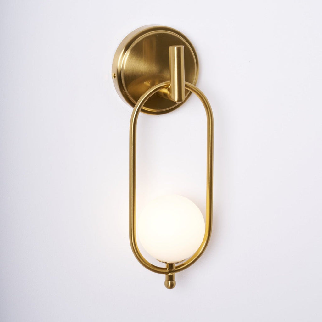 Aurea Brass Wall Light, Hardwired Wall Sconce, detail 30