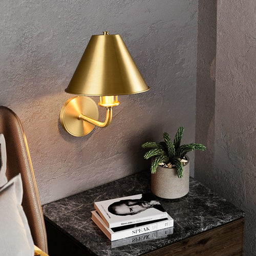 Aurelia Brass Wall Light, Hardwired Wall Sconce, detail 2