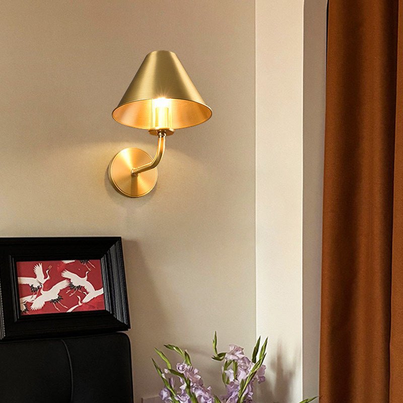 Aurelia Brass Wall Light, Hardwired Wall Sconce, detail 9