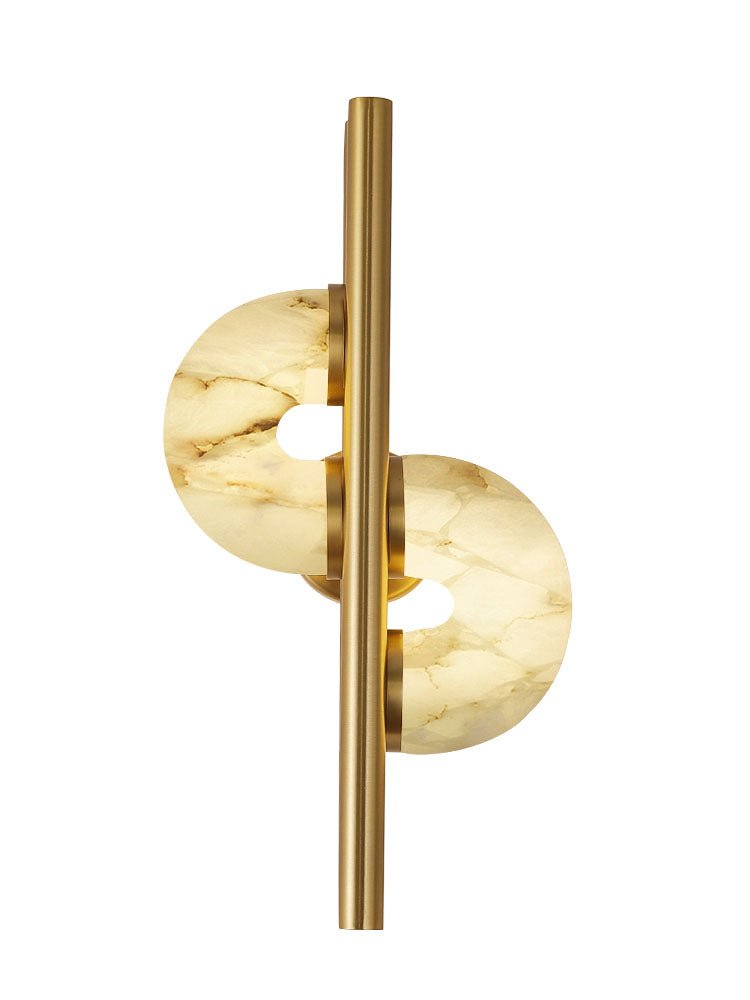 Aurelia Dual Disc Alabaster Wall Light - L 28.3″ x W 19.3″ x H 9.1″ Metal, Hardwired Wall Sconce, detail 10