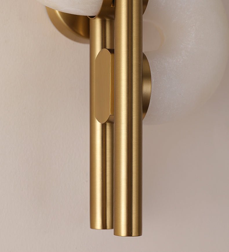 Aurelia Dual Disc Alabaster Wall Light - L 28.3″ x W 19.3″ x H 9.1″ Metal, Hardwired Wall Sconce, detail 5