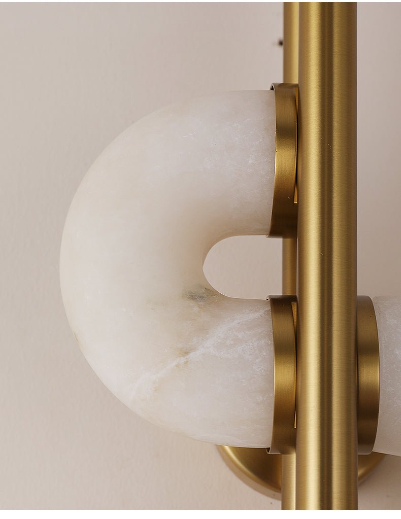 Aurelia Dual Disc Alabaster Wall Light - L 28.3″ x W 19.3″ x H 9.1″ Metal, Hardwired Wall Sconce, detail 6
