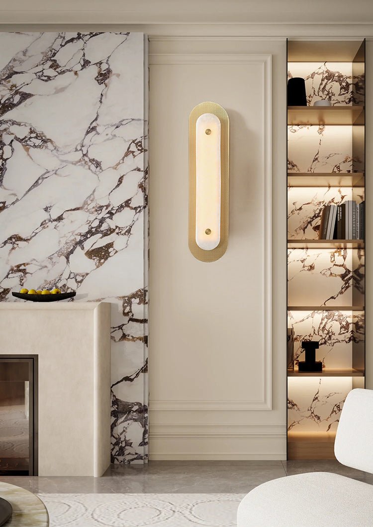 Aurelia Perforated Alabaster Wall Light - Wall Lamp, Hardwired Wall Sconce, detail 3