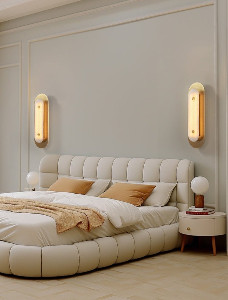 Aurelia Perforated Alabaster Wall Light - Dia 20cm x H 60cm Metal, Hardwired Wall Sconce, detail 5