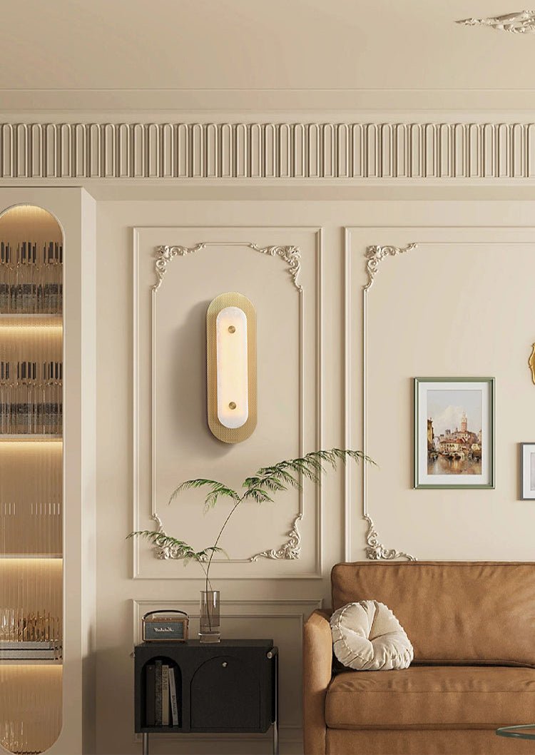 Aurelia Perforated Alabaster Wall Light - Dia 20cm x H 60cm Metal, Hardwired Wall Sconce, detail 6