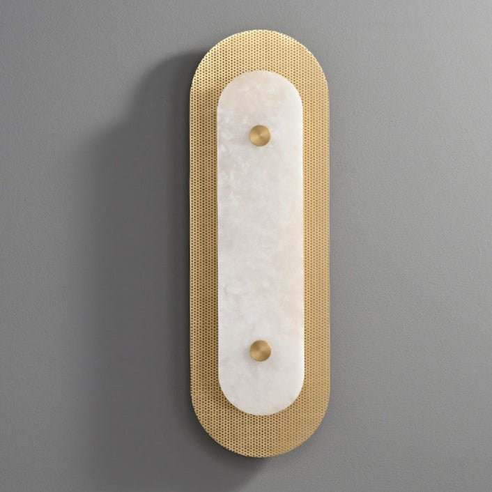 Aurelia Perforated Alabaster Wall Light - Dia 20cm x H 60cm Metal, Hardwired Wall Sconce, detail 8