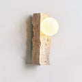 Aureum Wall Light, Hardwired Wall Sconce, Yellow Travertine, Dia 8.5cm x H 32cm