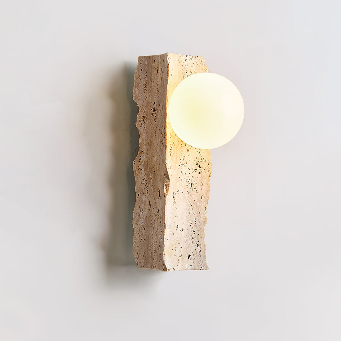Aureum Wall Light, Hardwired Wall Sconce, Yellow Travertine, Dia 8.5cm x H 32cm