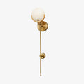 Ava Brass Alabaster Wall Light, Hardwired Wall Sconce, ∅ 4.7″ x H 12.6″