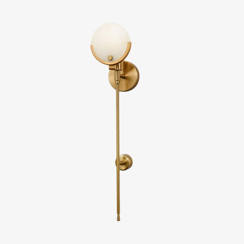 Ava Brass Alabaster Wall Light, Hardwired Wall Sconce, ∅ 4.7″ x H 12.6″