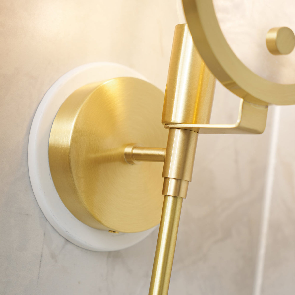 Ava Brass Alabaster Wall Light, Hardwired Wall Sconce, detail 29