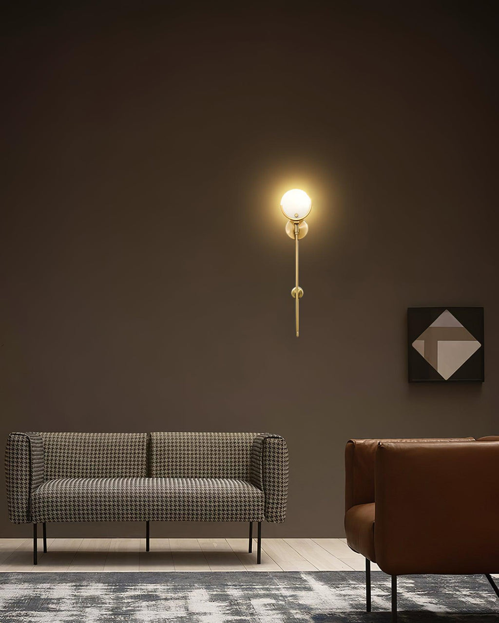 Ava Brass Alabaster Wall Light, Hardwired Wall Sconce, detail 19