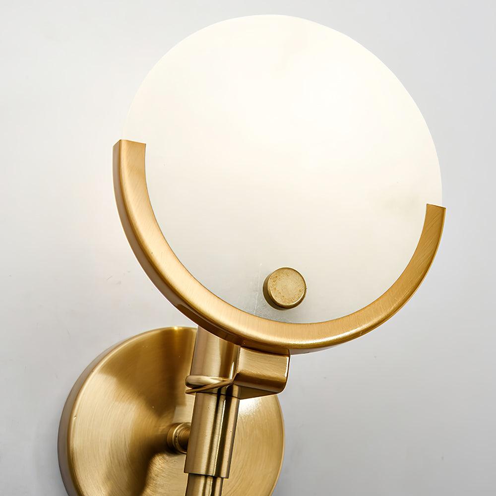 Ava Brass Alabaster Wall Light, Hardwired Wall Sconce, detail 47