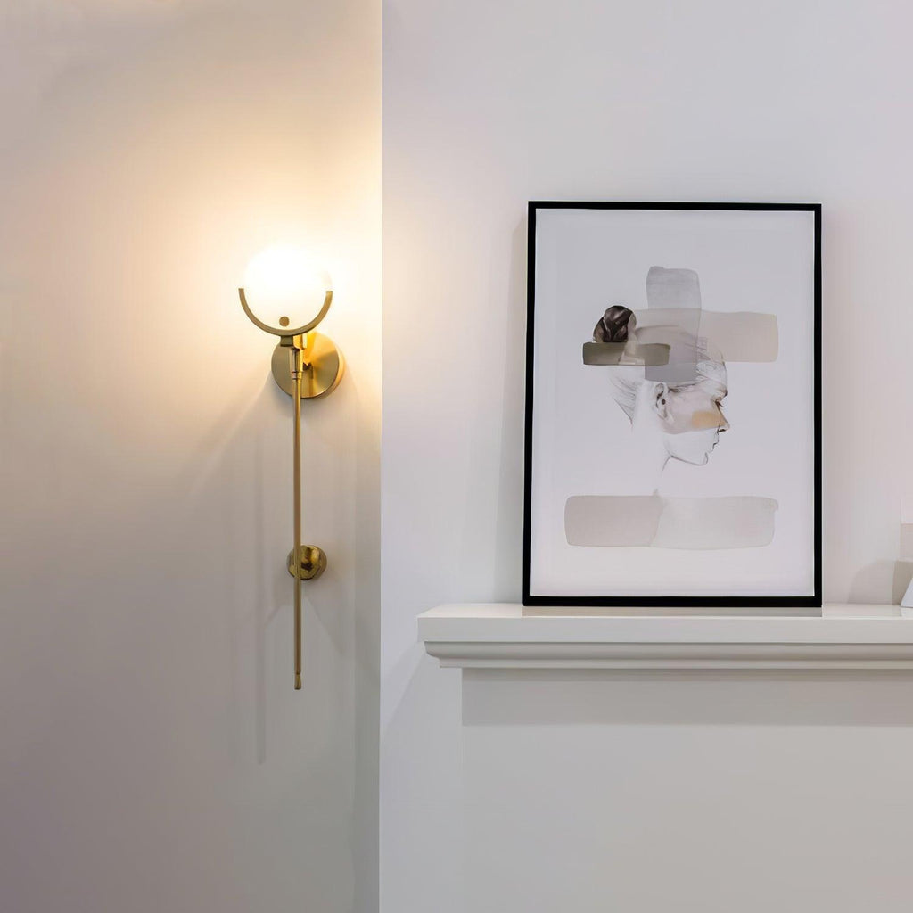 Ava Brass Alabaster Wall Light, Hardwired Wall Sconce, detail 51
