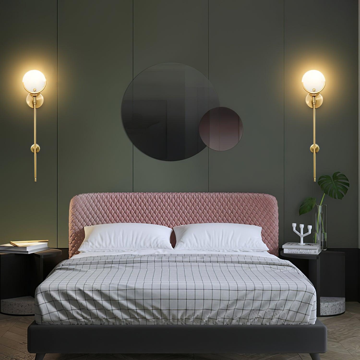 Ava Brass Wall Light, Hardwired Wall Sconce, detail 5