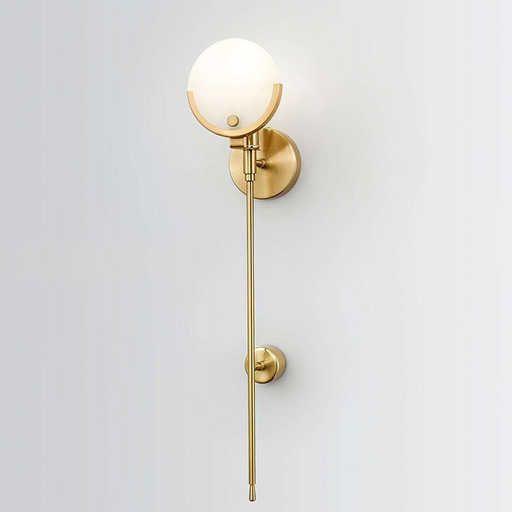 Ava Brass Alabaster Wall Light, Hardwired Wall Sconce, detail 56