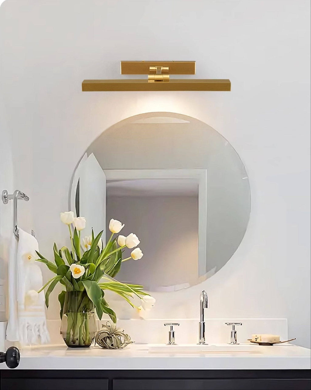 Avery Brass Wall Light, Hardwired Wall Sconce, detail 13