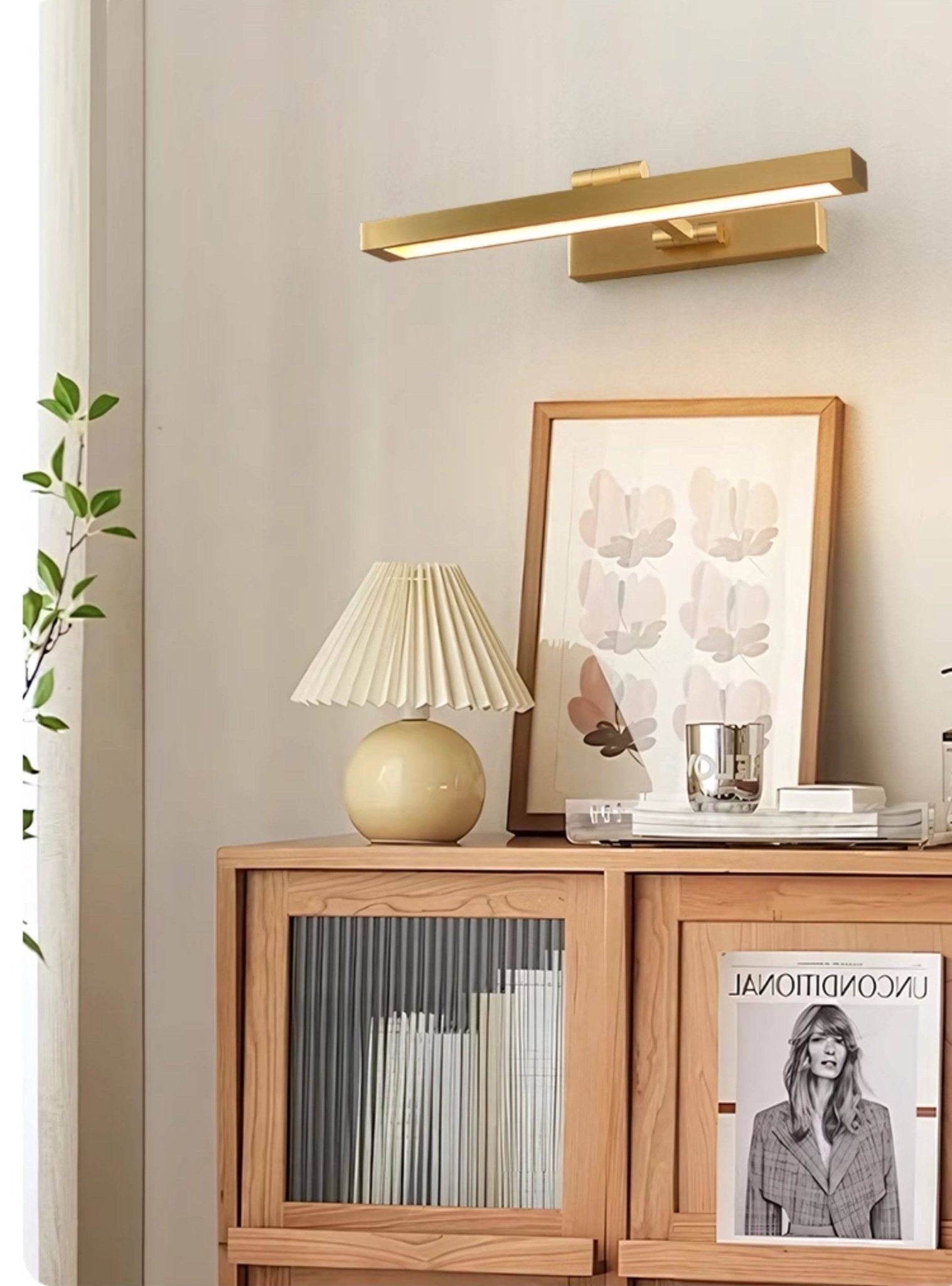 Avery Brass Wall Light, Hardwired Wall Sconce, detail 14