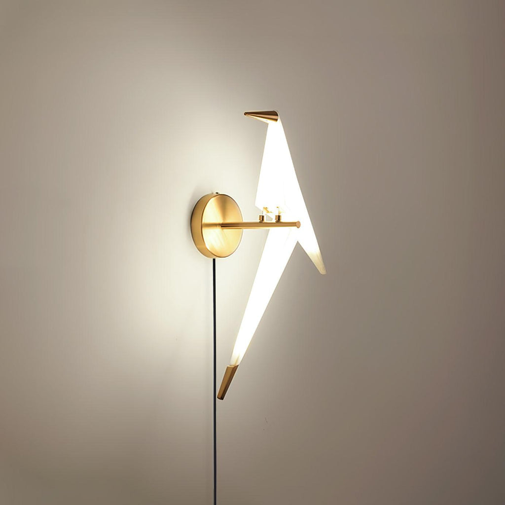 Paper Crane Plug-In Wall Light, Plug-In Wall Sconce, detail 12