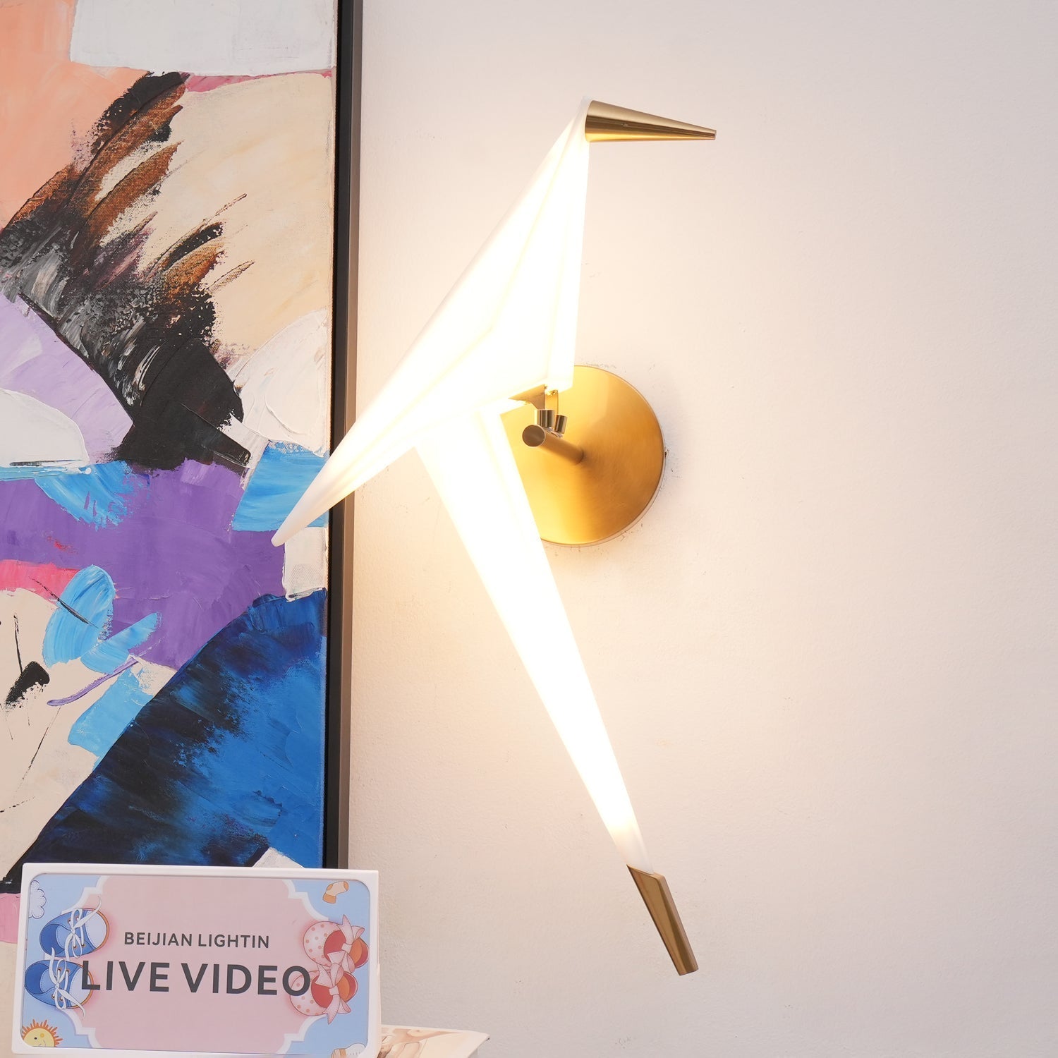 Paper Crane Plug-In Wall Light, Plug-In Wall Sconce, detail 16