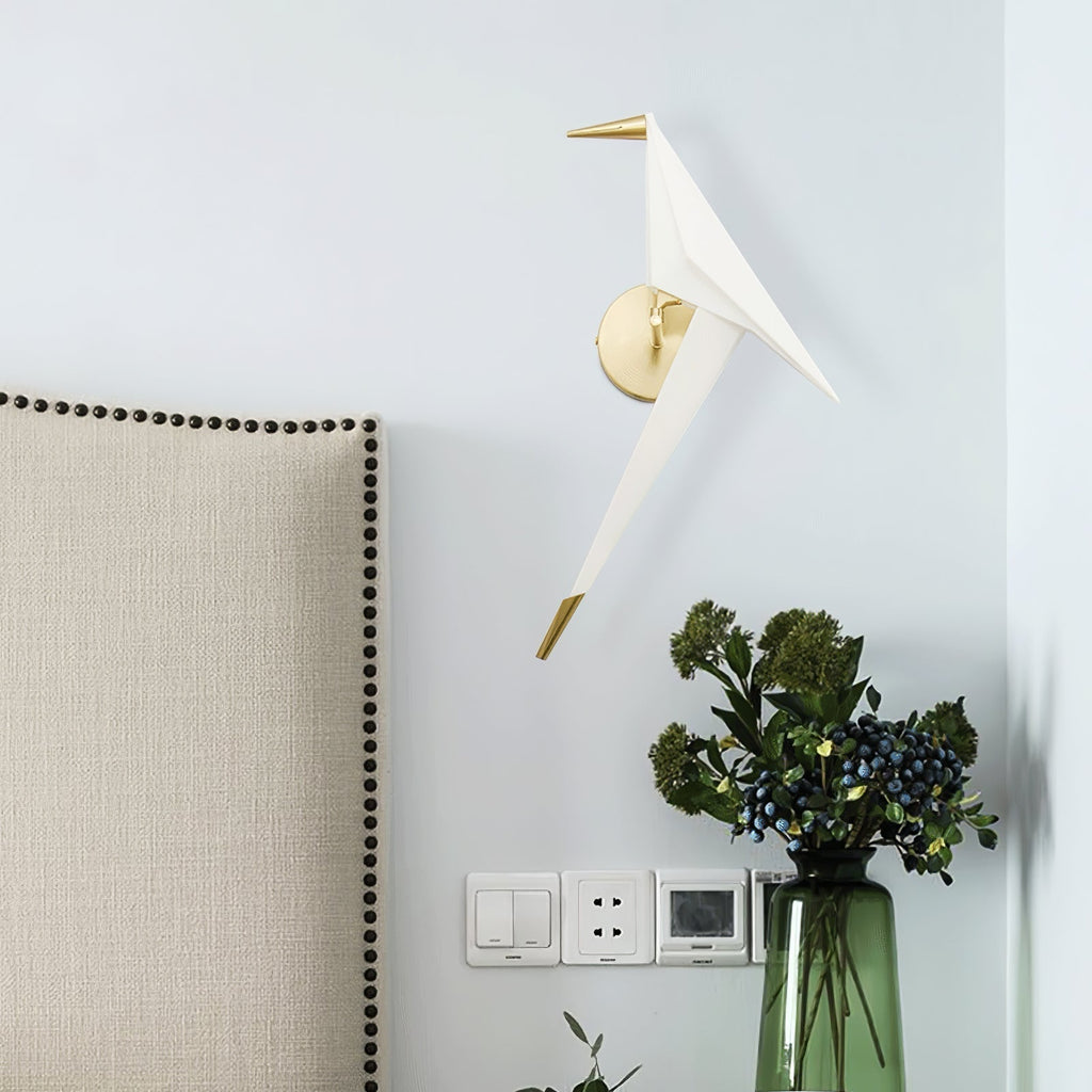 Paper Crane Wall Light, Hardwired Wall Sconce, detail 6