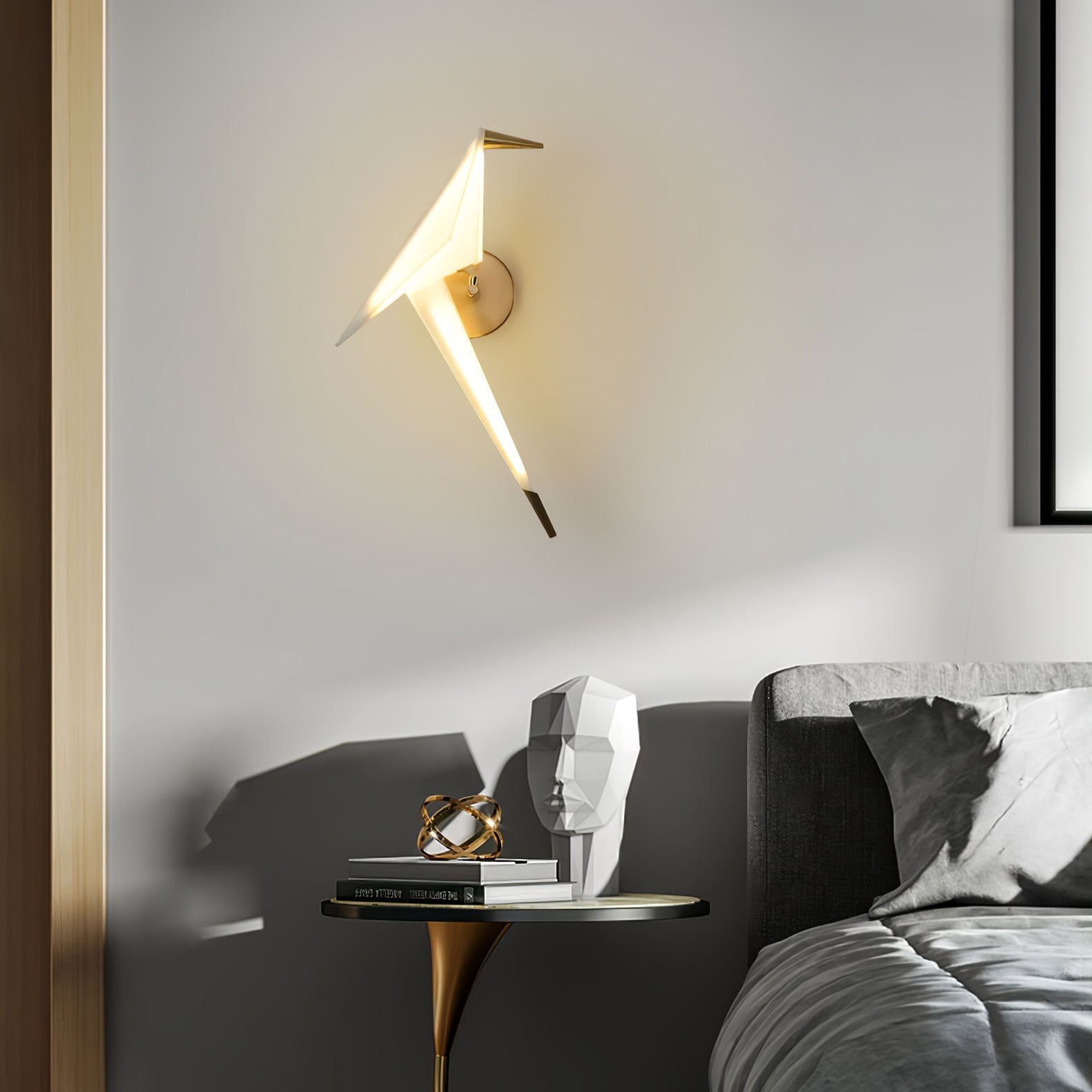 Paper Crane Wall Light, Hardwired Wall Sconce, detail 16