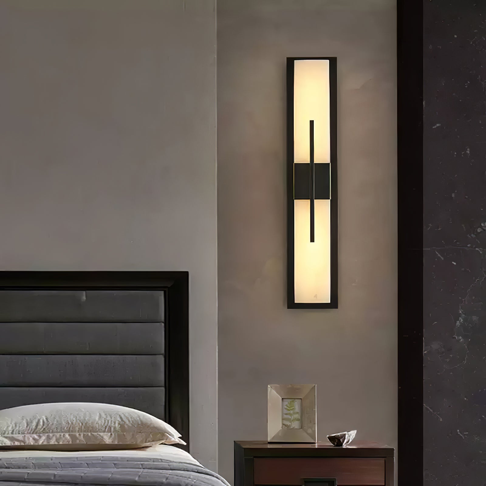 Axis Twin Alabaster Wall Light, Hardwired Wall Sconce, detail 5