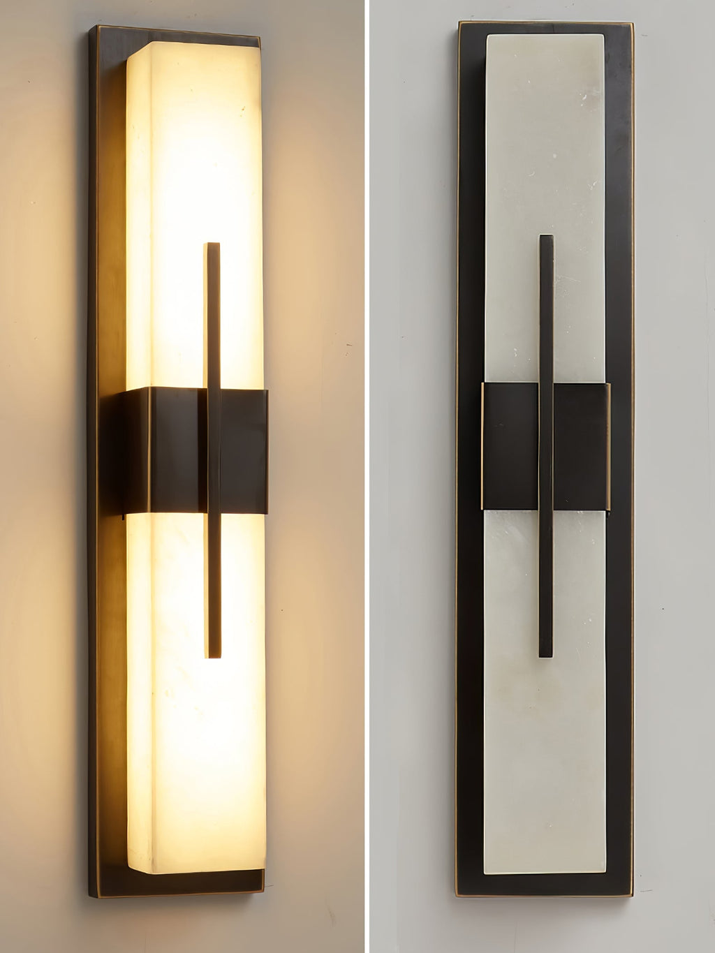 Axis Twin Alabaster Wall Light, Hardwired Wall Sconce, detail 15
