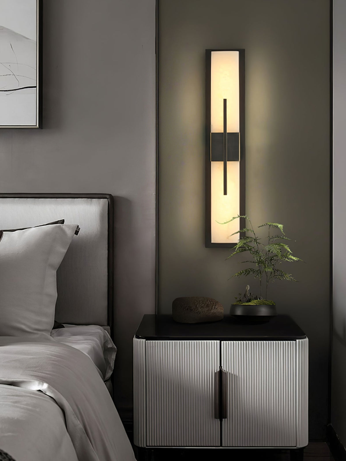 Axis Twin Alabaster Wall Light, Hardwired Wall Sconce, detail 22