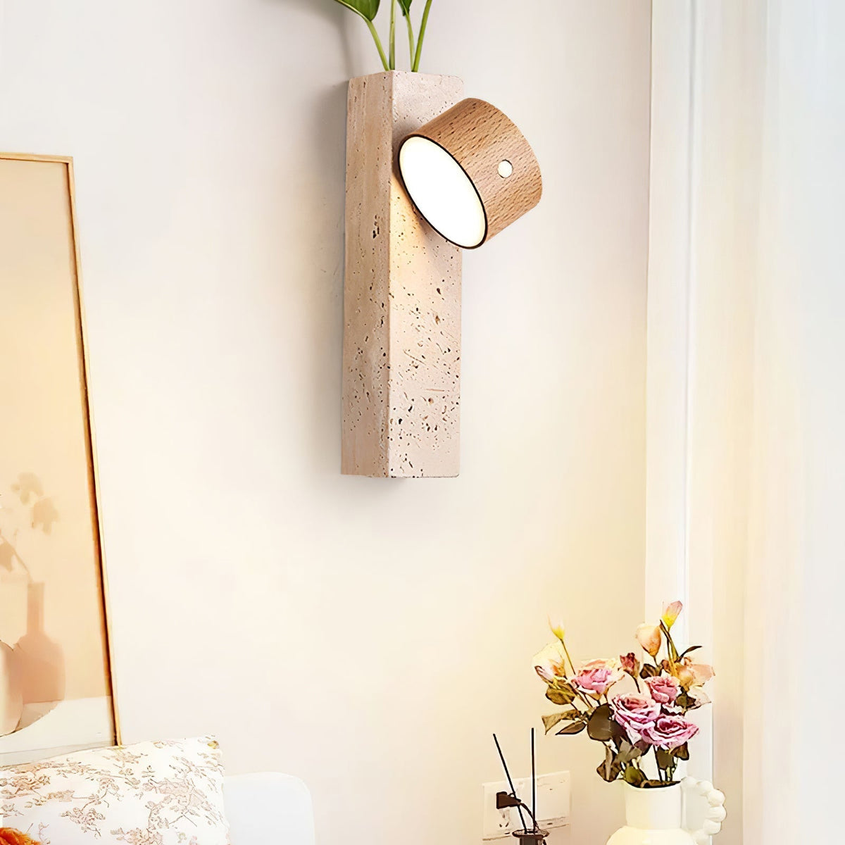 Axis Wood Rechargeable Wall Light detail view 8